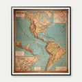 Amerika 1883 - Skolekort - 61×70 cm – billede 1