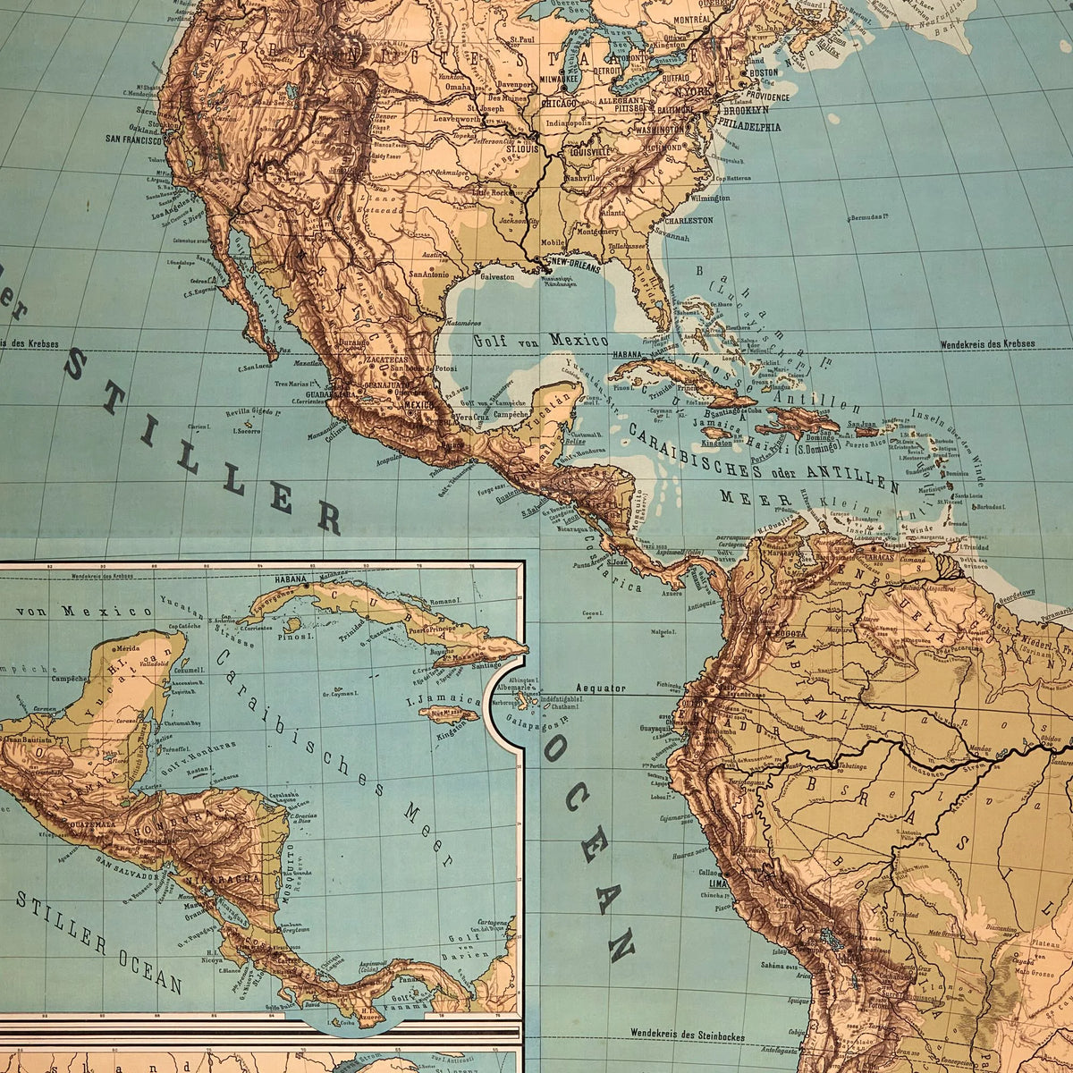 Amerika 1883 - Skolekort - 61×70 cm – billede 4