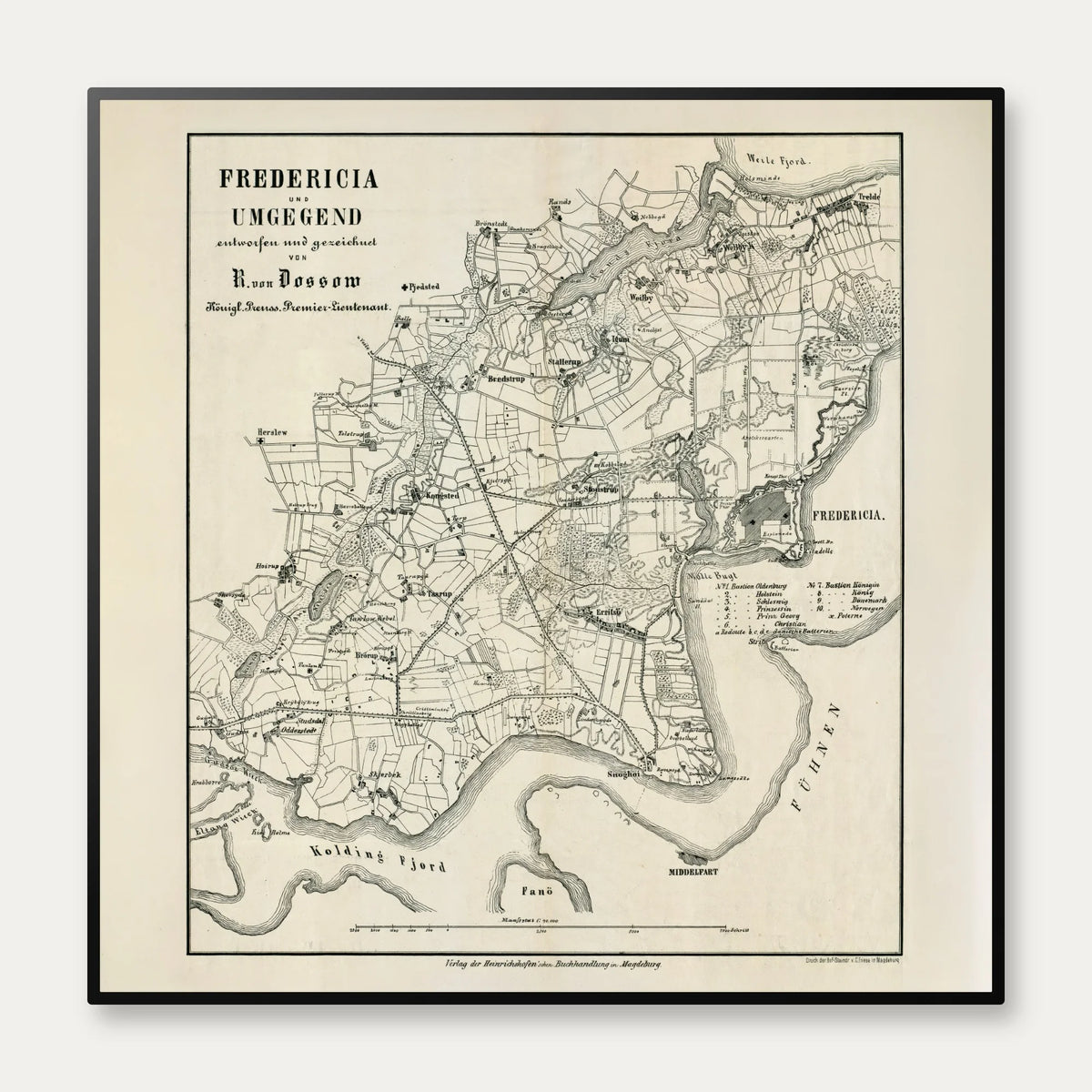 Fredericia og omegn 1865 - R. von Dossow – billede 1