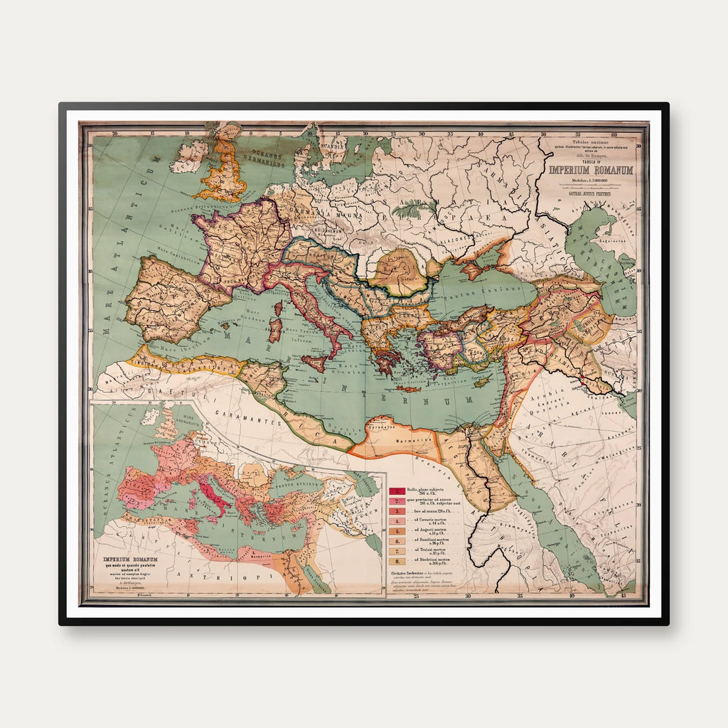 Romerriget 1889 - Skolekort - 70×60 cm – billede 1