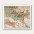 Romerriget 1889 - Skolekort - 70×60 cm – billede 1