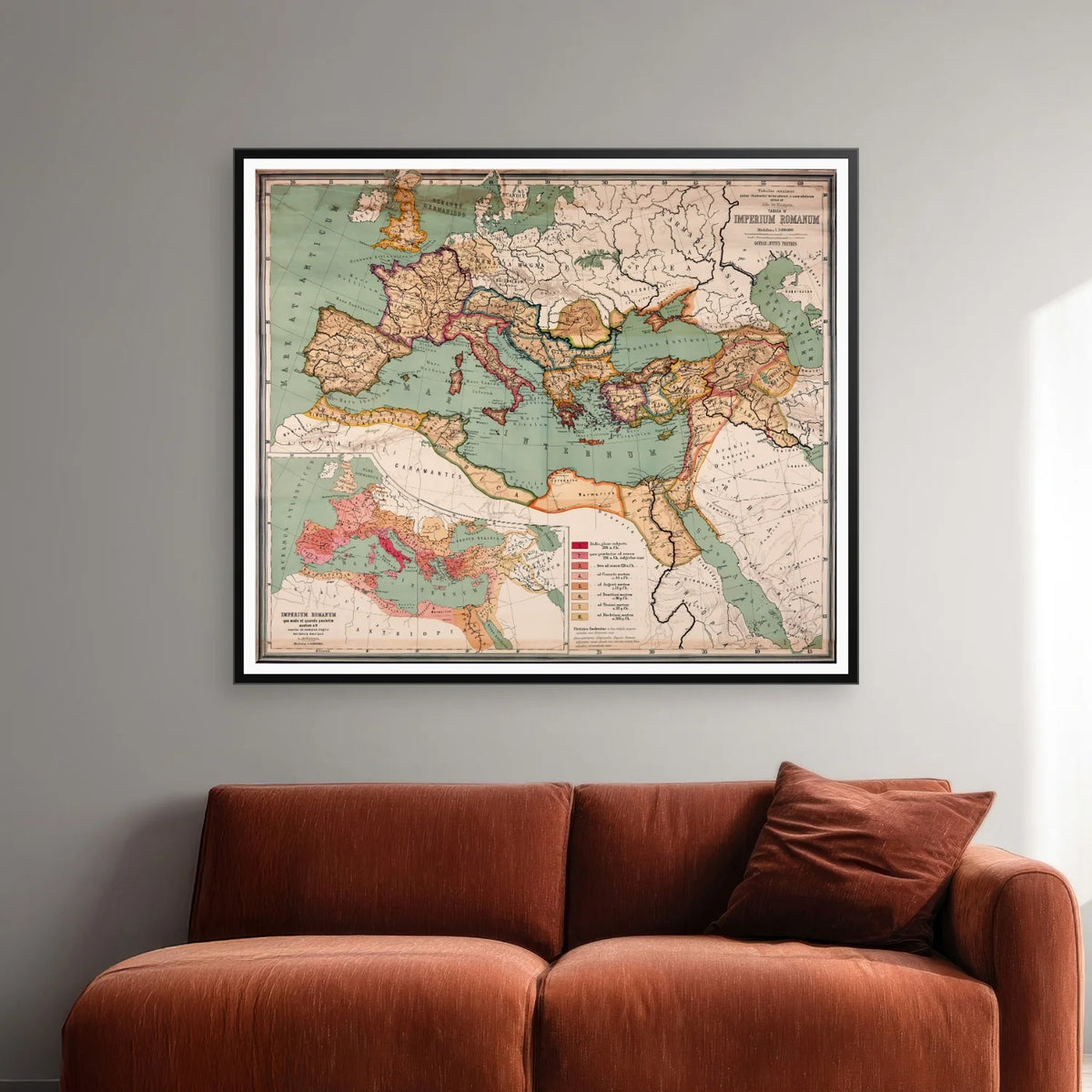 Romerriget 1889 - Skolekort - 70×60 cm – billede 2