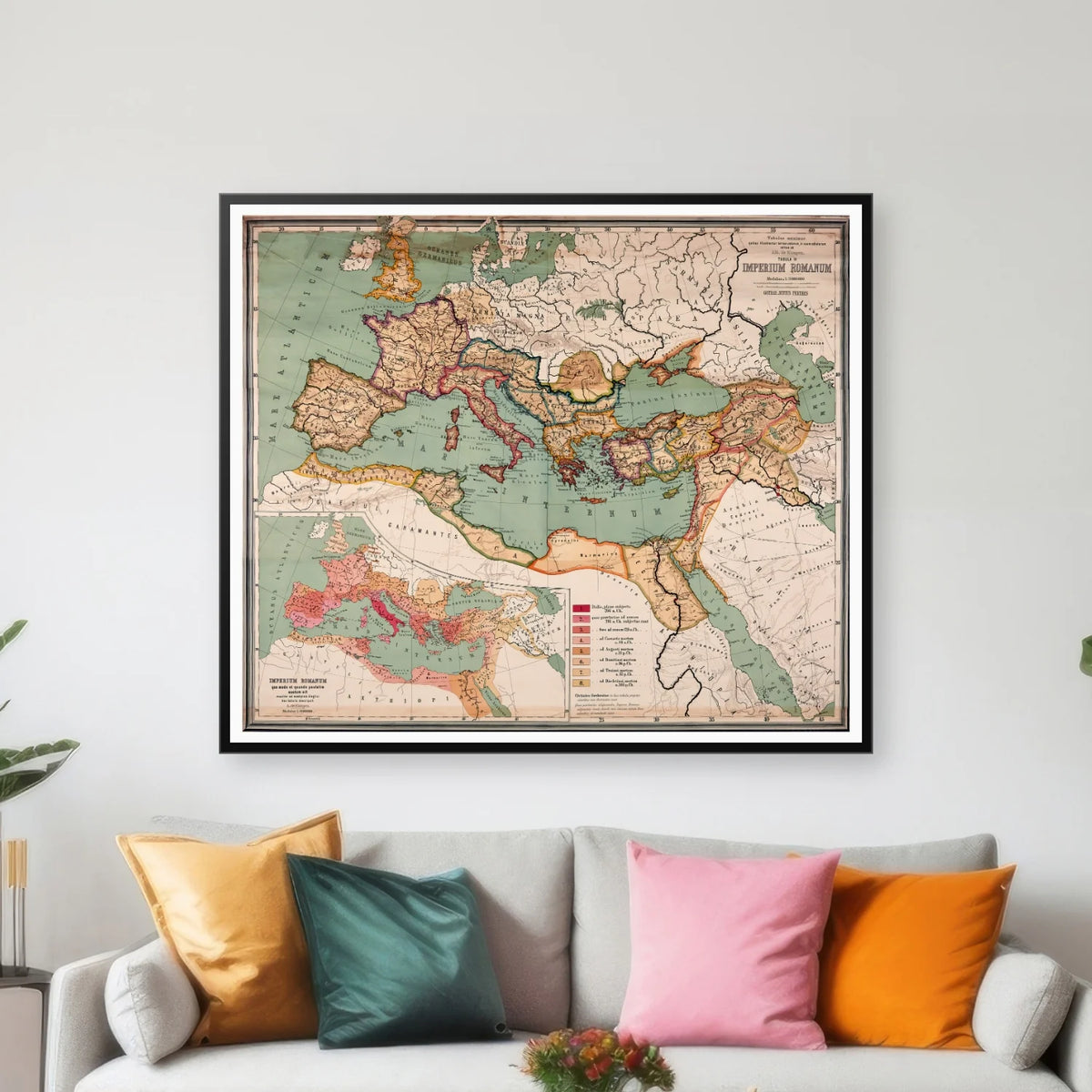 Romerriget 1889 - Skolekort - 70×60 cm – billede 3
