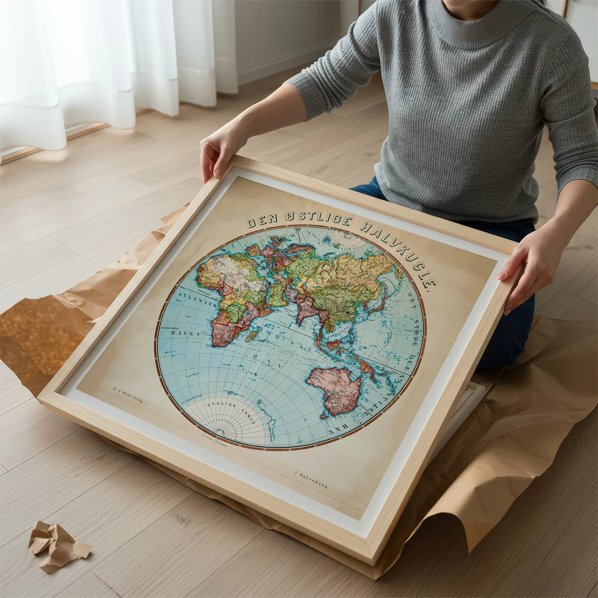 Østlige Halvkugle 1900 - Geografisk Kort – billede 2