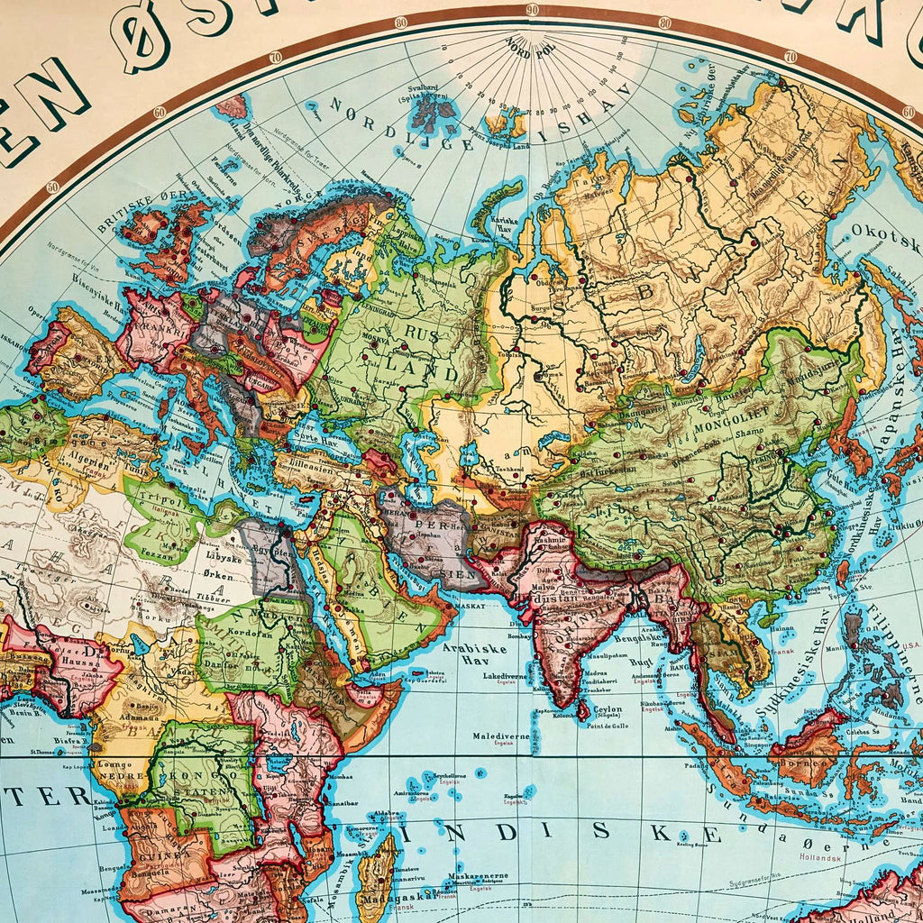 Østlige Halvkugle 1900 - Geografisk Kort – billede 4