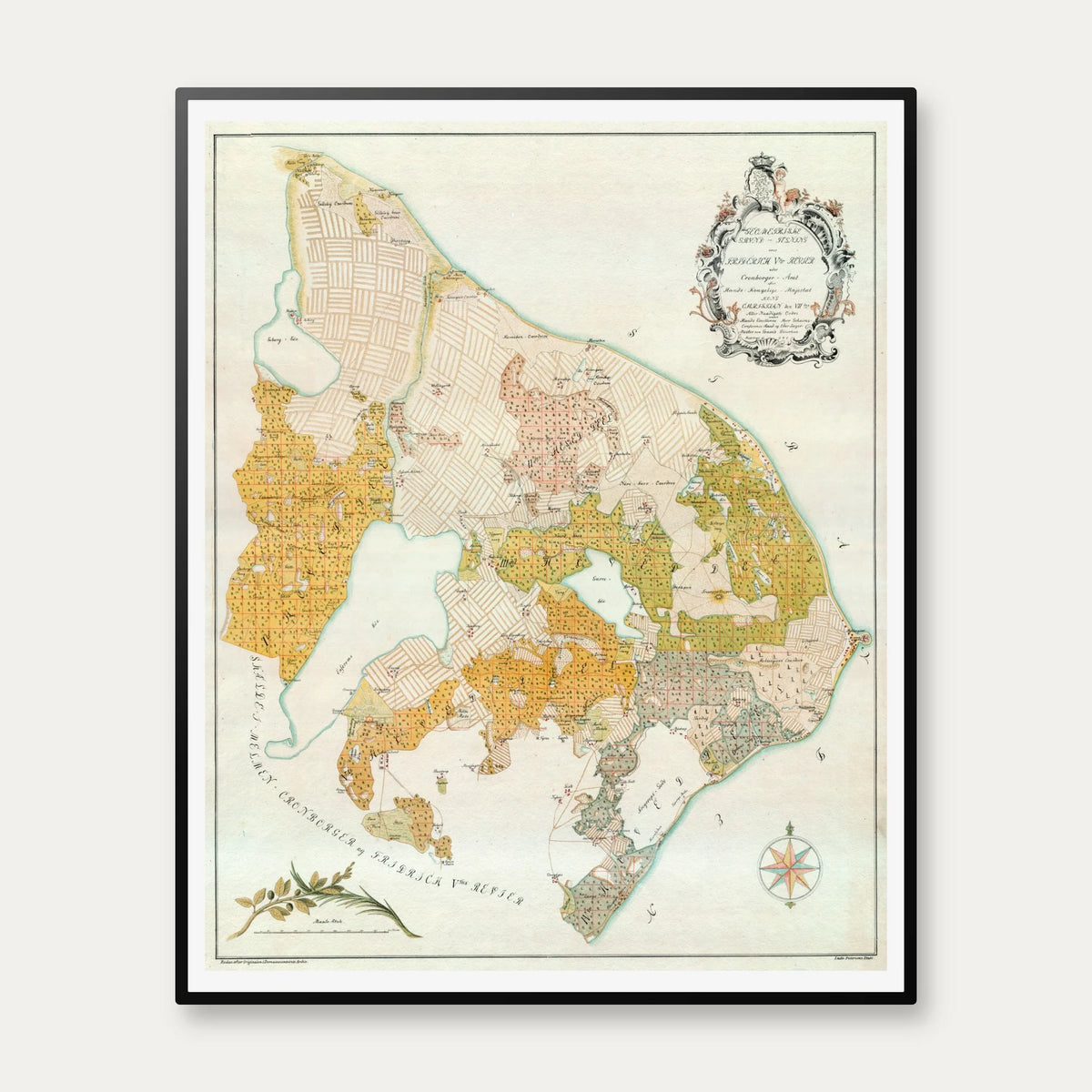 Kronborg Amt 1899 - Skovkort - 57×70 cm – billede 1