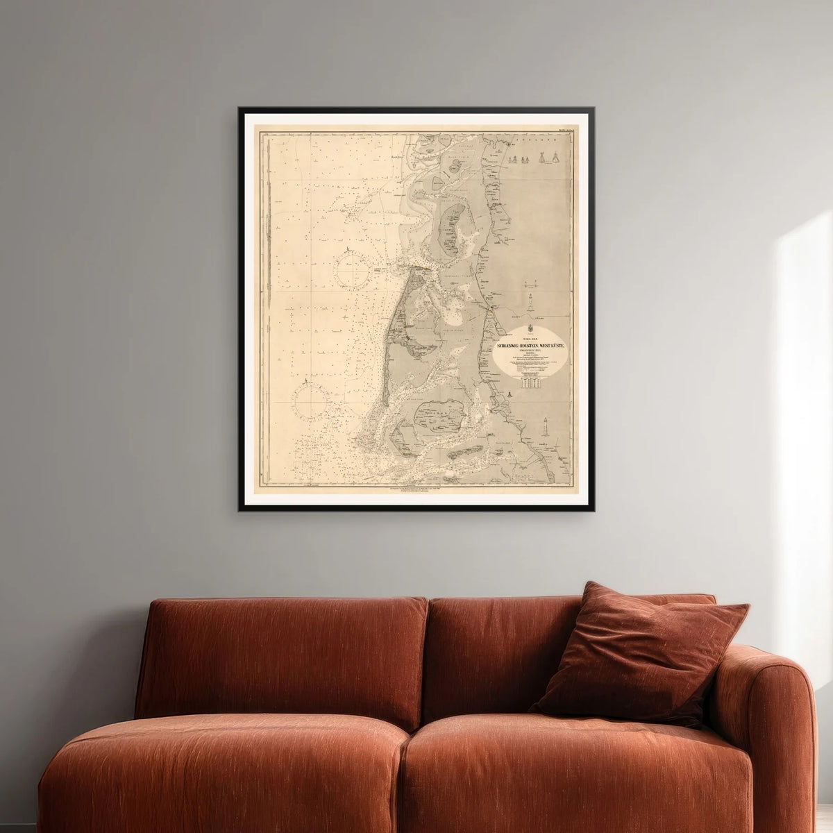 Nordsøen 1881 - Schleswig Kort - 60×68 cm – billede 2