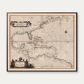 Vestindien 1675 - SøKort - 60×50 cm – billede 1
