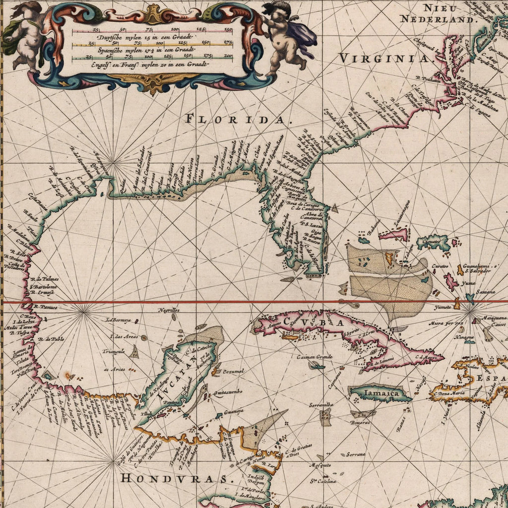 Vestindien 1675 - SøKort - 60×50 cm – billede 4