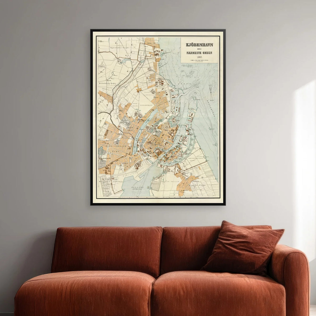 København 1897 - Omegnkort - 50×60 cm – billede 2