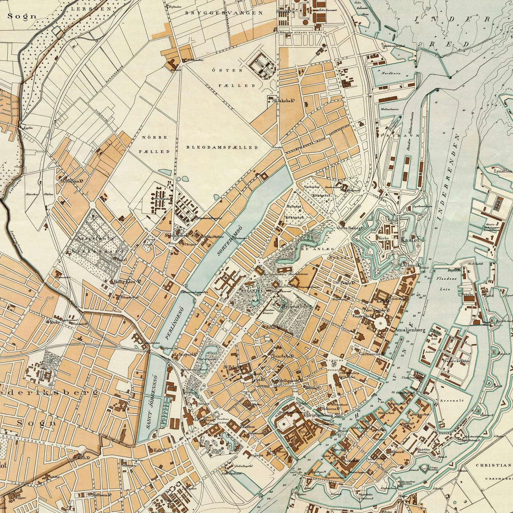 København 1897 - Omegnkort - 50×60 cm – billede 4