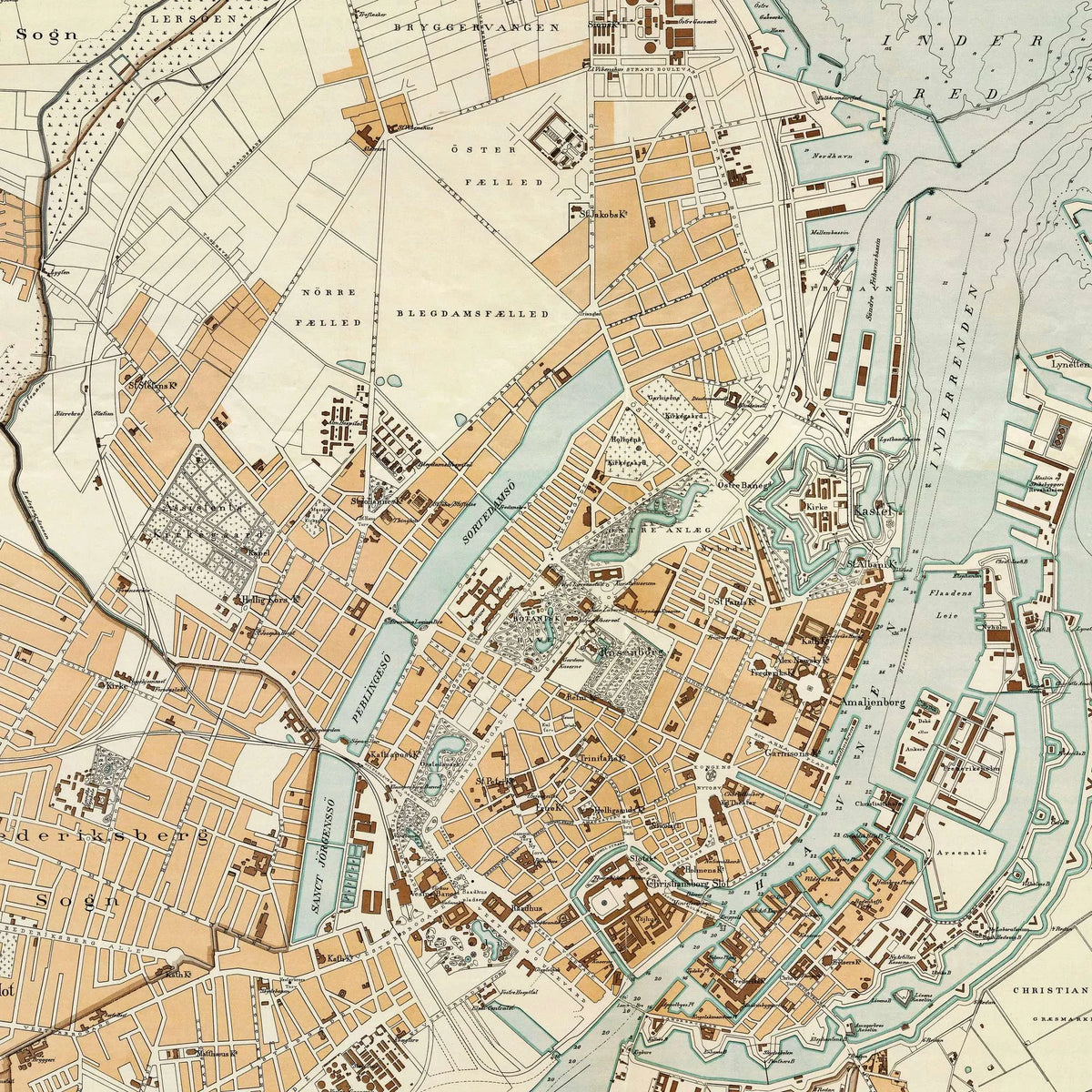 København 1897 - Omegnkort - 50×60 cm – billede 4