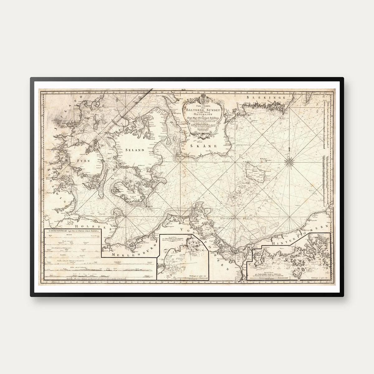 Bælterne Og Østersøen 1789 - Søkort – billede 1