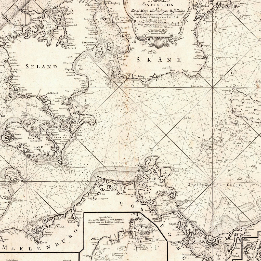 Bælterne Og Østersøen 1789 - Søkort – billede 4