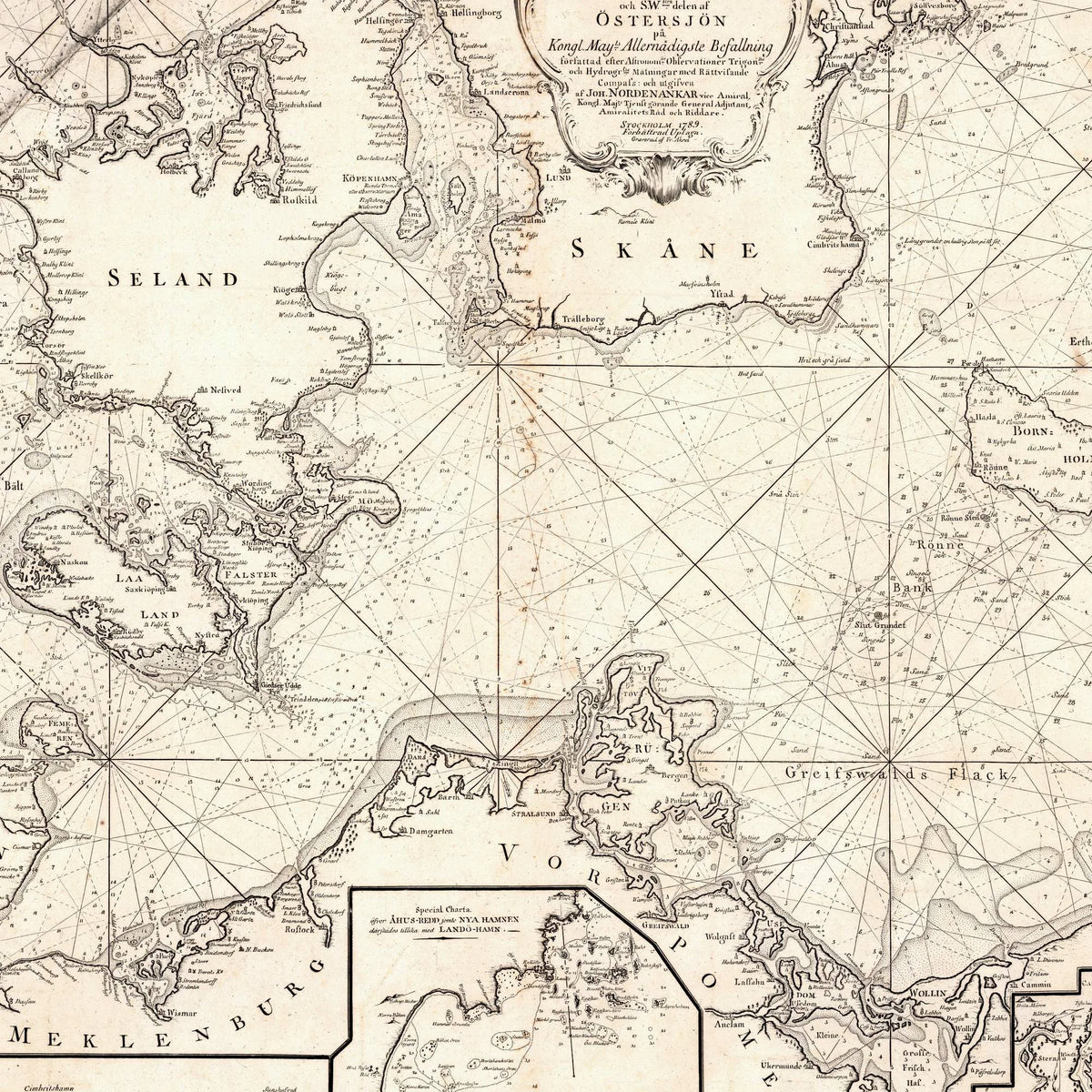 Bælterne Og Østersøen 1789 - Søkort – billede 4
