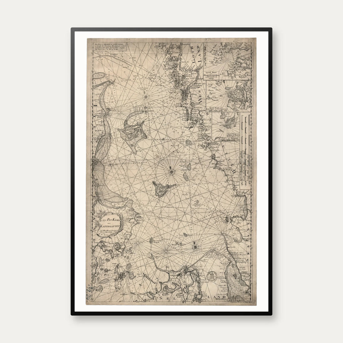Kattegat 1776 - Paskort - Søkort – billede 1