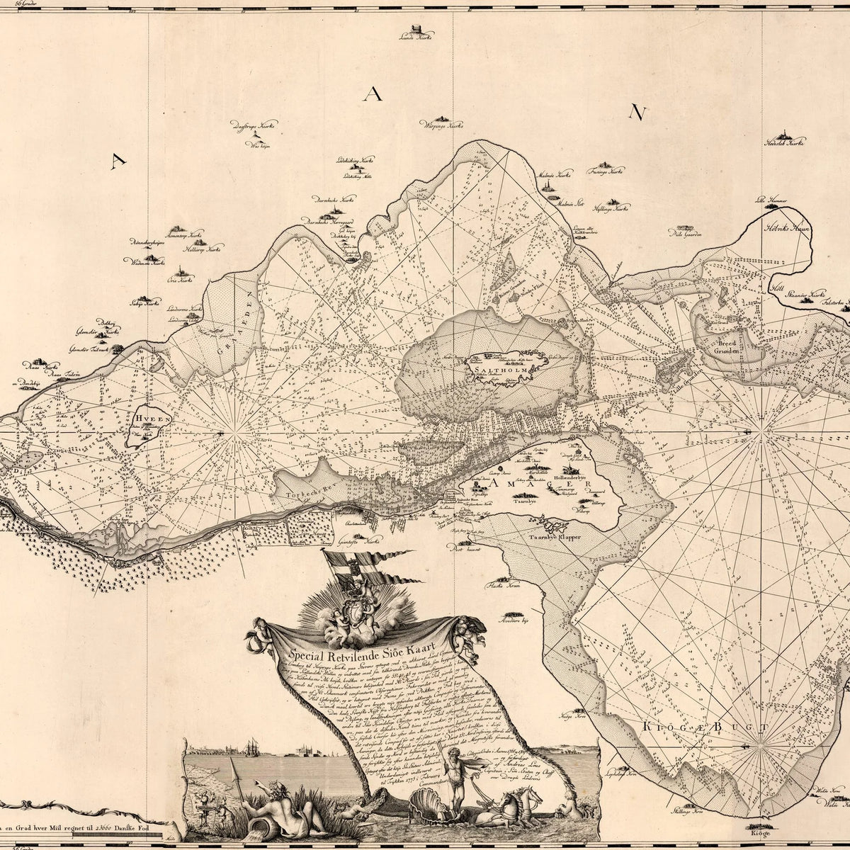 Øresund 1768 - Søkort - 80×42 cm – billede 4