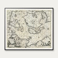 Sund & Bælter 1720 - Søkort - 70×61 cm – billede 1