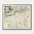 Jylland Vestkyst 1720 - Søkort - 70×61 cm – billede 1