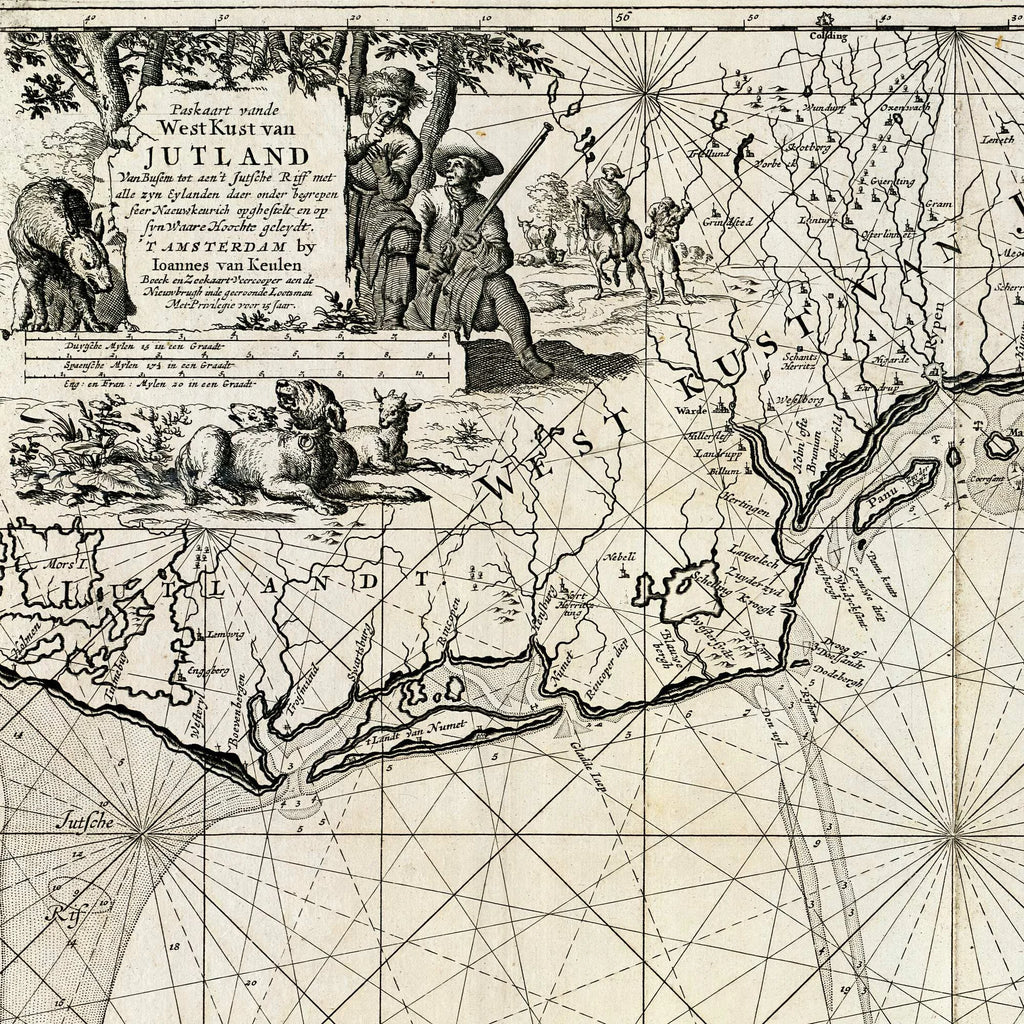 Jylland Vestkyst 1720 - Søkort - 70×61 cm – billede 4