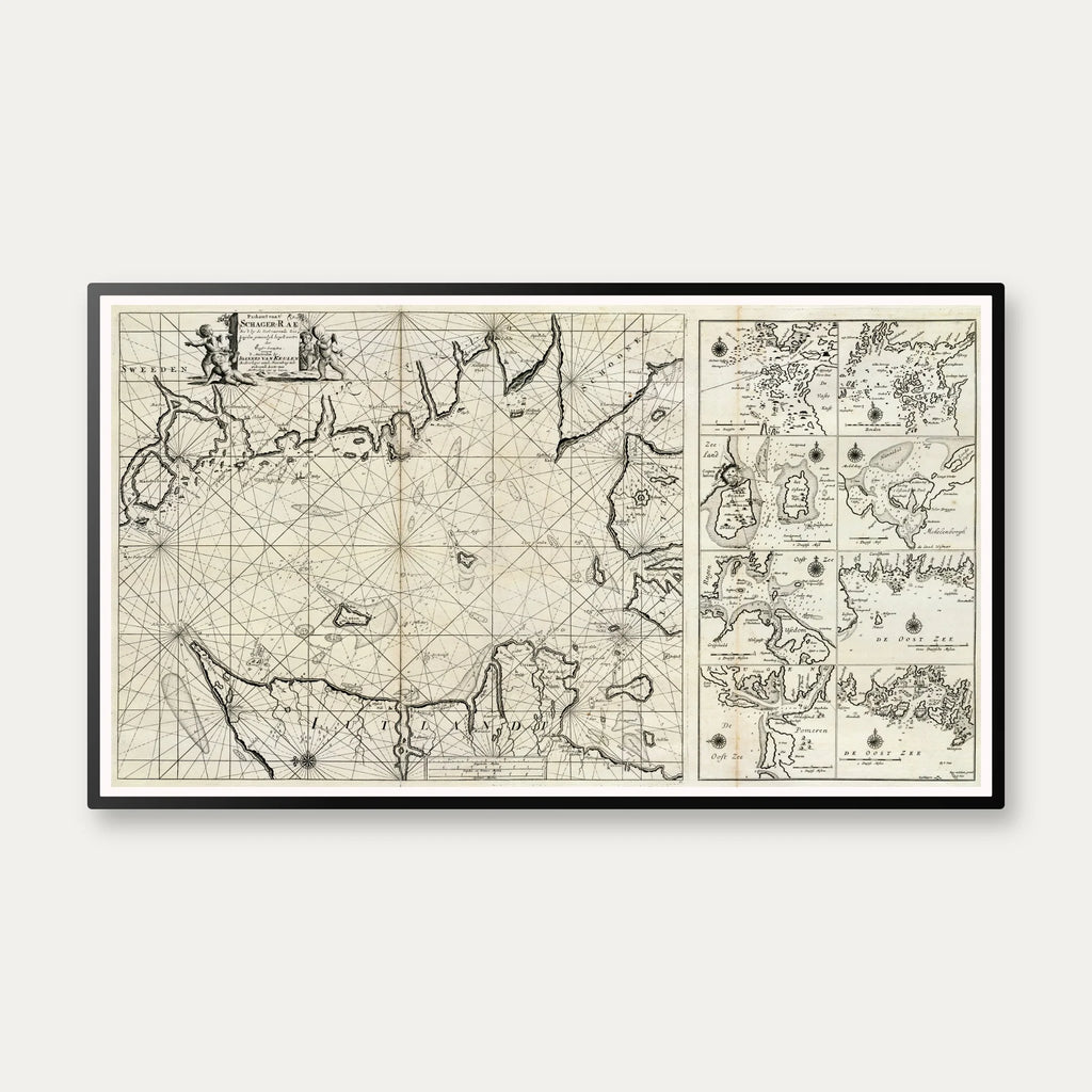 Skagerrak 1720 - Søkort - 70×40 cm – billede 1