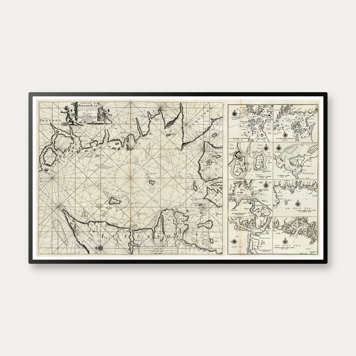 Skagerrak 1720 - Søkort - 70×40 cm – billede 1