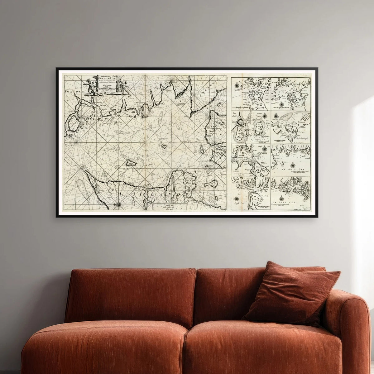 Skagerrak 1720 - Søkort - 70×40 cm – billede 2