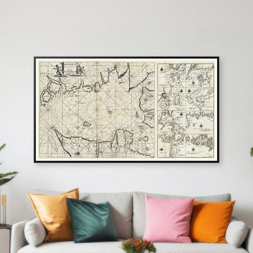 Skagerrak 1720 - Søkort - 70×40 cm – billede 3