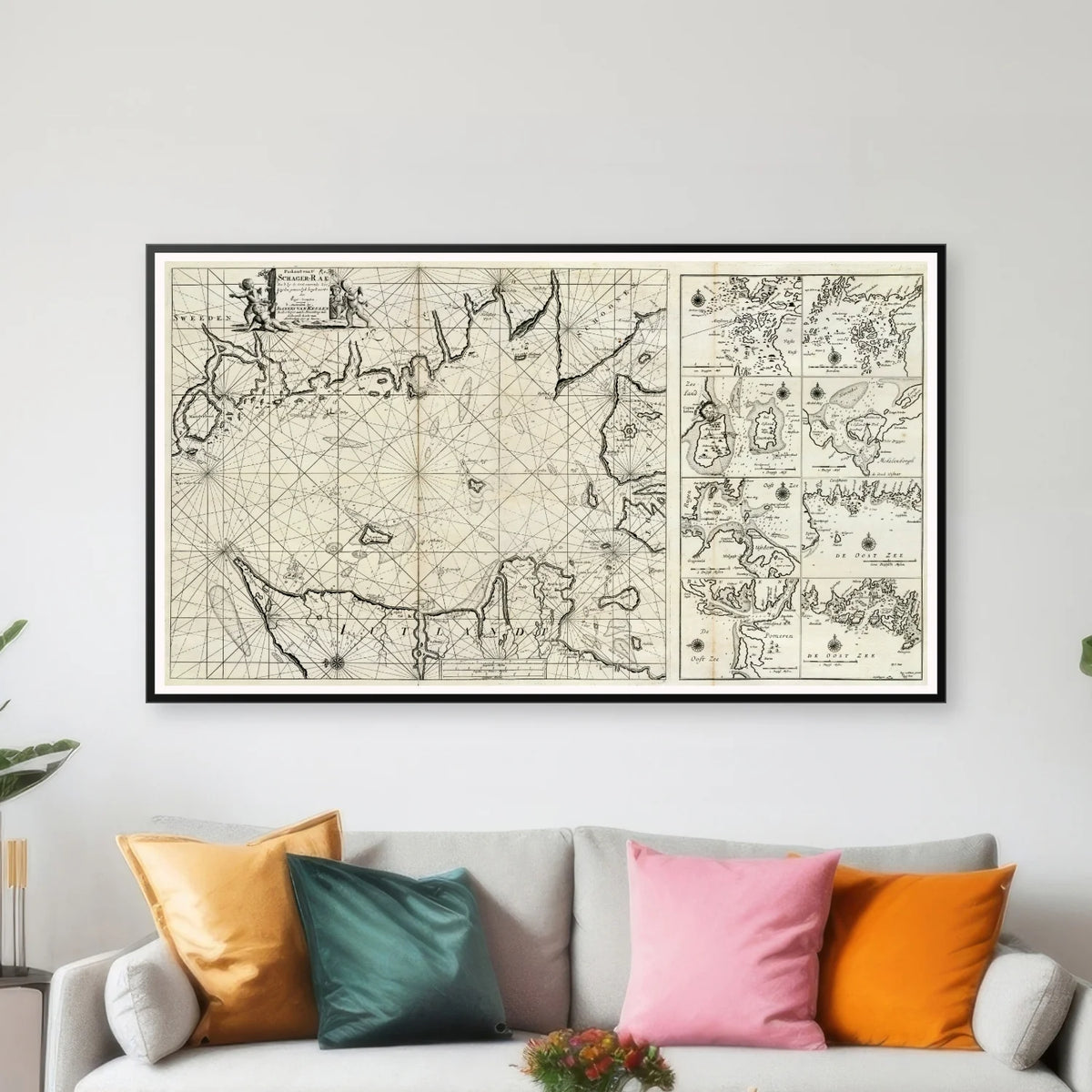 Skagerrak 1720 - Søkort - 70×40 cm – billede 3