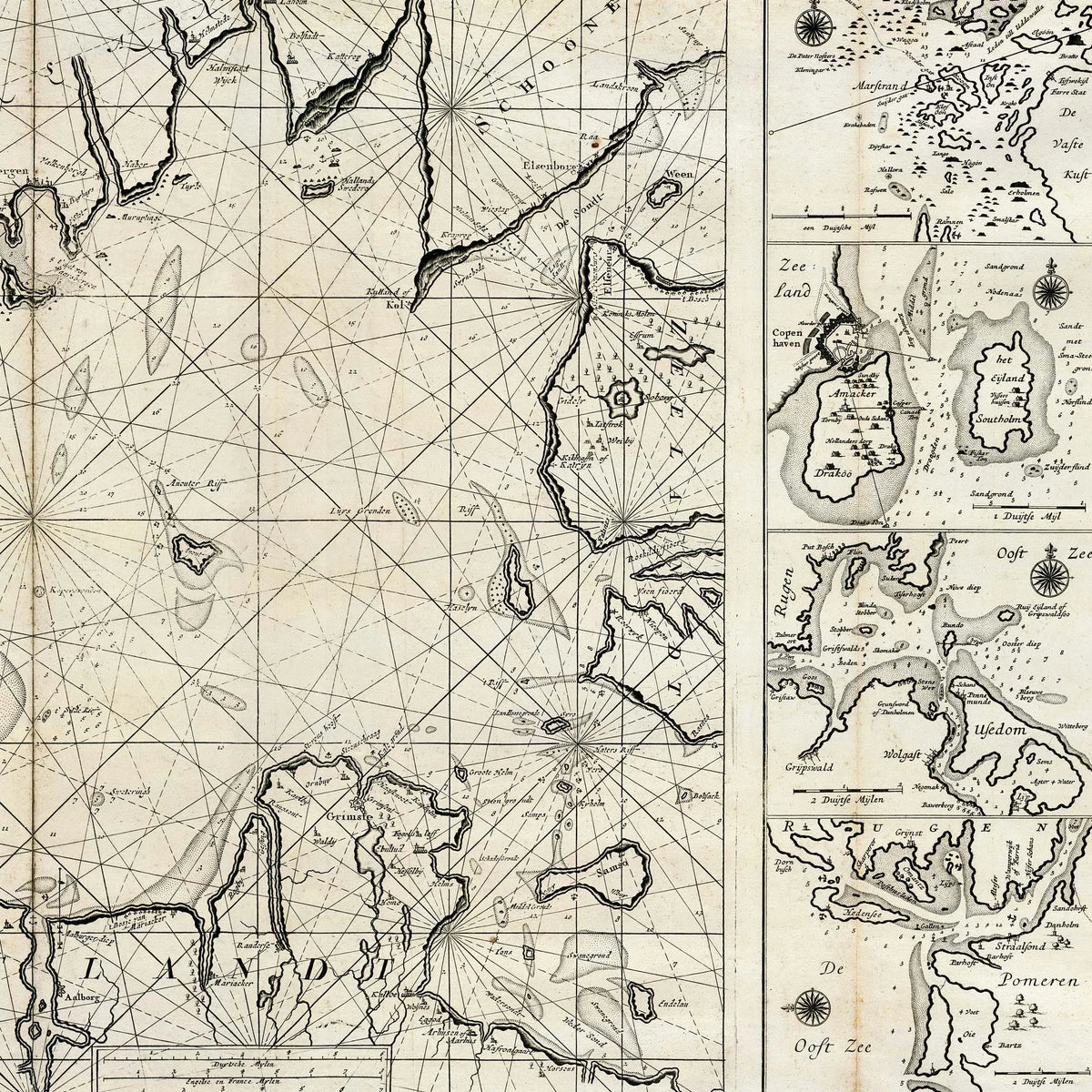 Skagerrak 1720 - Søkort - 70×40 cm – billede 4