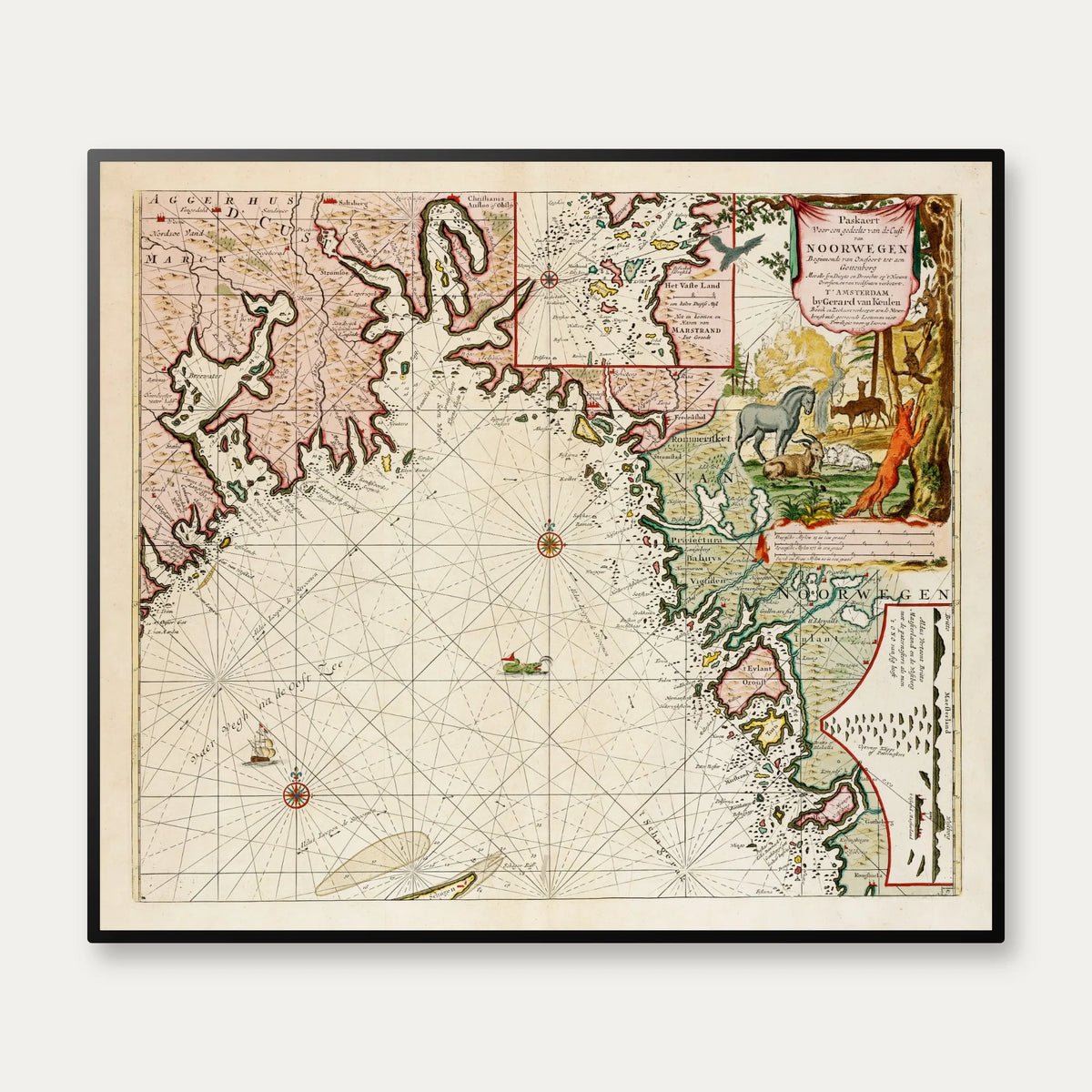 Norges Kyst 1716 - Søkort - 70×61 cm – billede 1