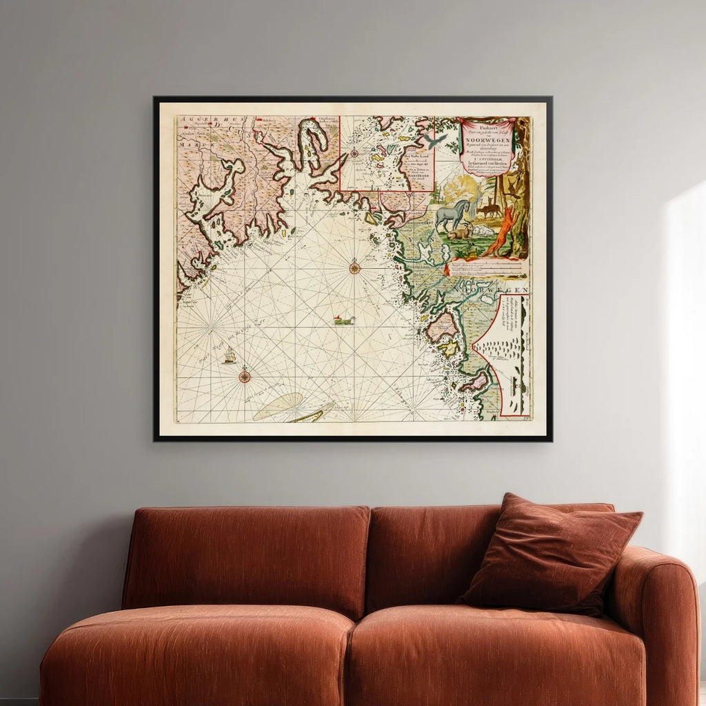 Norges Kyst 1716 - Søkort - 70×61 cm – billede 2