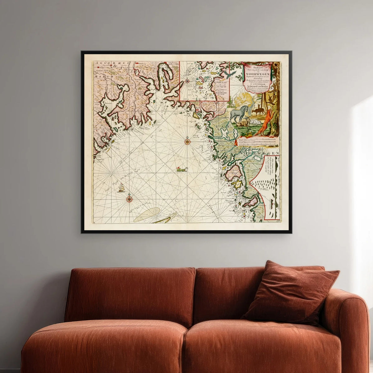 Norges Kyst 1716 - Søkort - 70×61 cm – billede 2