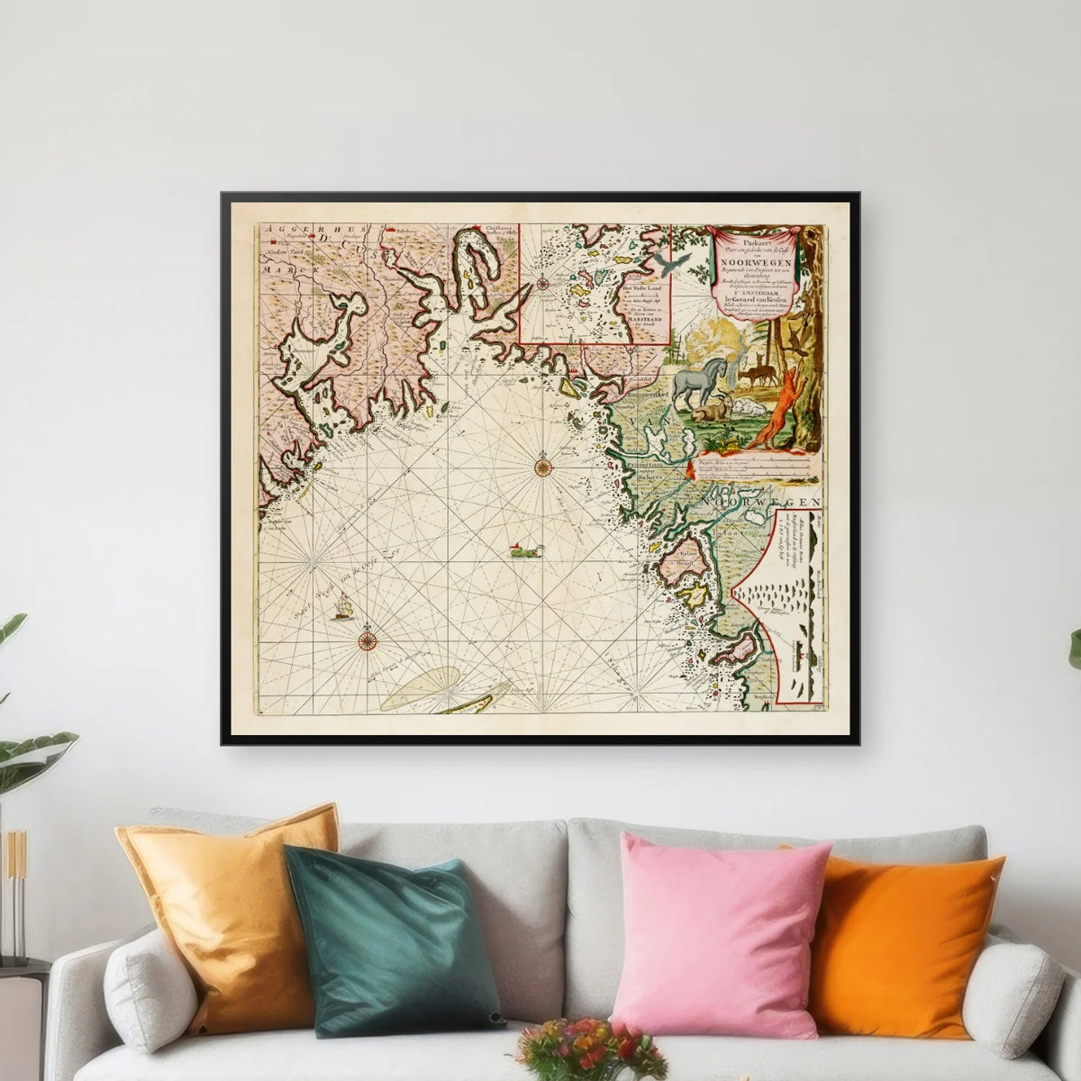 Norges Kyst 1716 - Søkort - 70×61 cm – billede 3