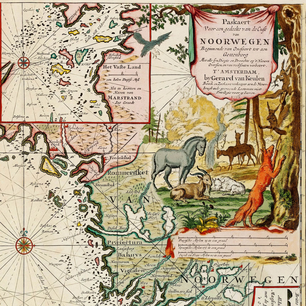 Norges Kyst 1716 - Søkort - 70×61 cm – billede 4