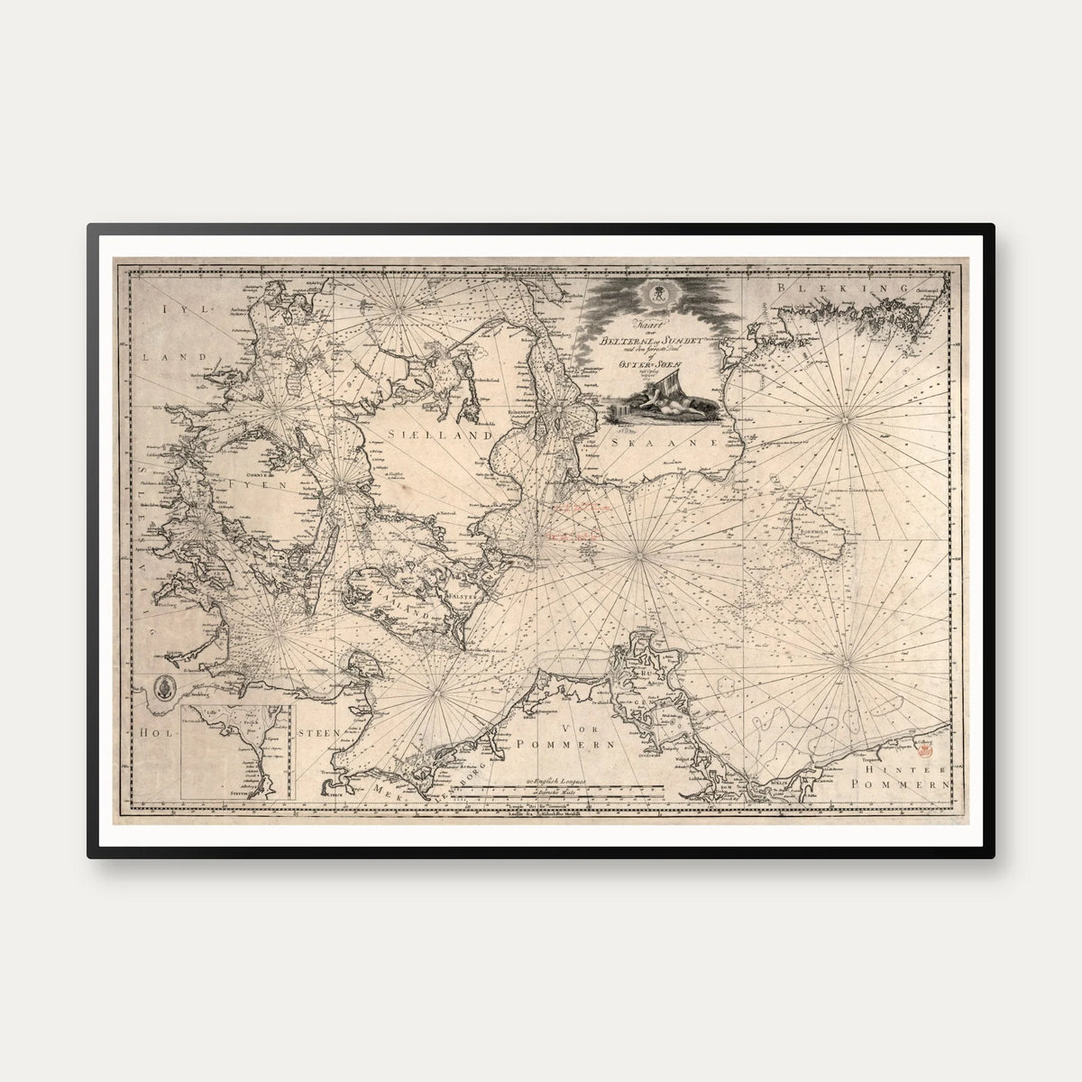 Bælter & Østersø 1808 - Dansk Søkort – billede 1