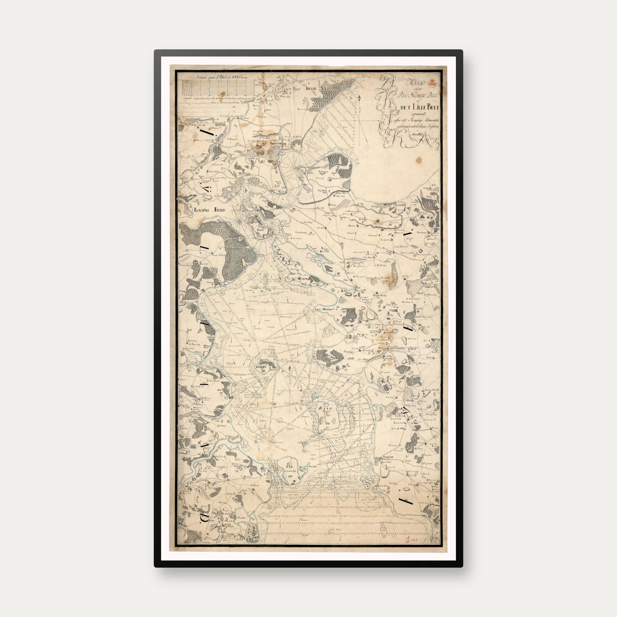 Lillebælt 1803 - Håndtegnet Søkort - 50×84 cm – billede 1