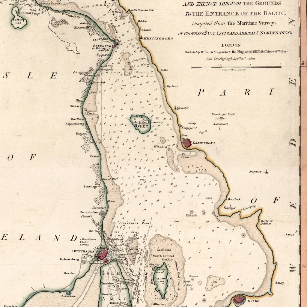 Sundet 1801 - Maritimt Søkort - 50×78 cm – billede 4