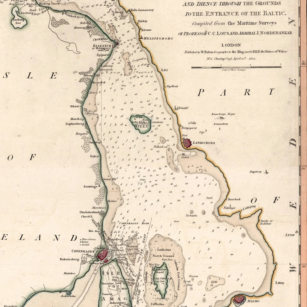 Sundet 1801 - Maritimt Søkort - 50×78 cm – billede 4