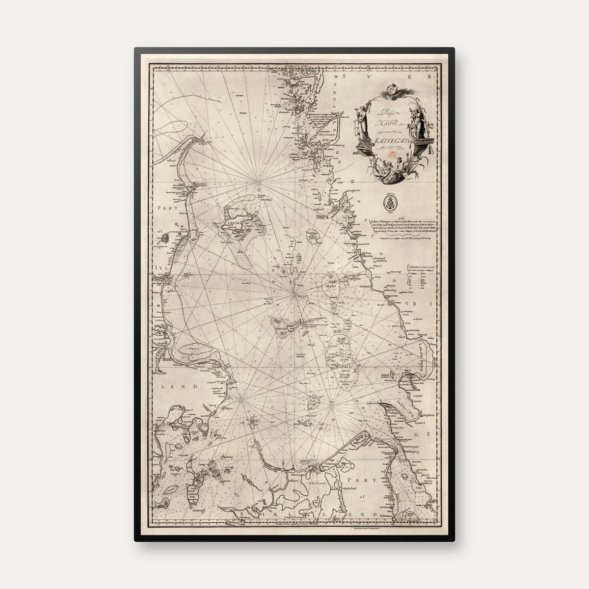 Kattegat 1800 - Søkort - 50×77 cm – billede 1