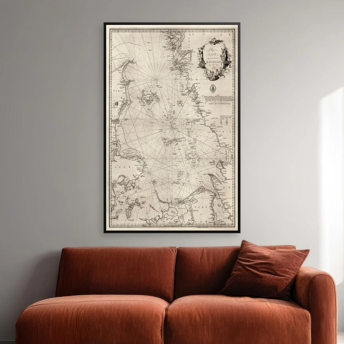 Kattegat 1800 - Søkort - 50×77 cm – billede 2