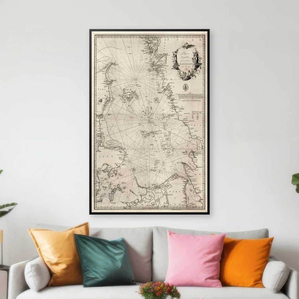 Kattegat 1800 - Søkort - 50×77 cm – billede 3