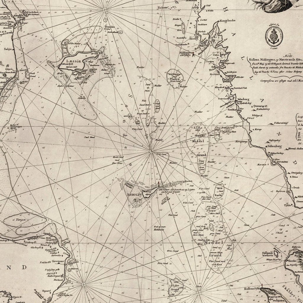 Kattegat 1800 - Søkort - 50×77 cm – billede 4