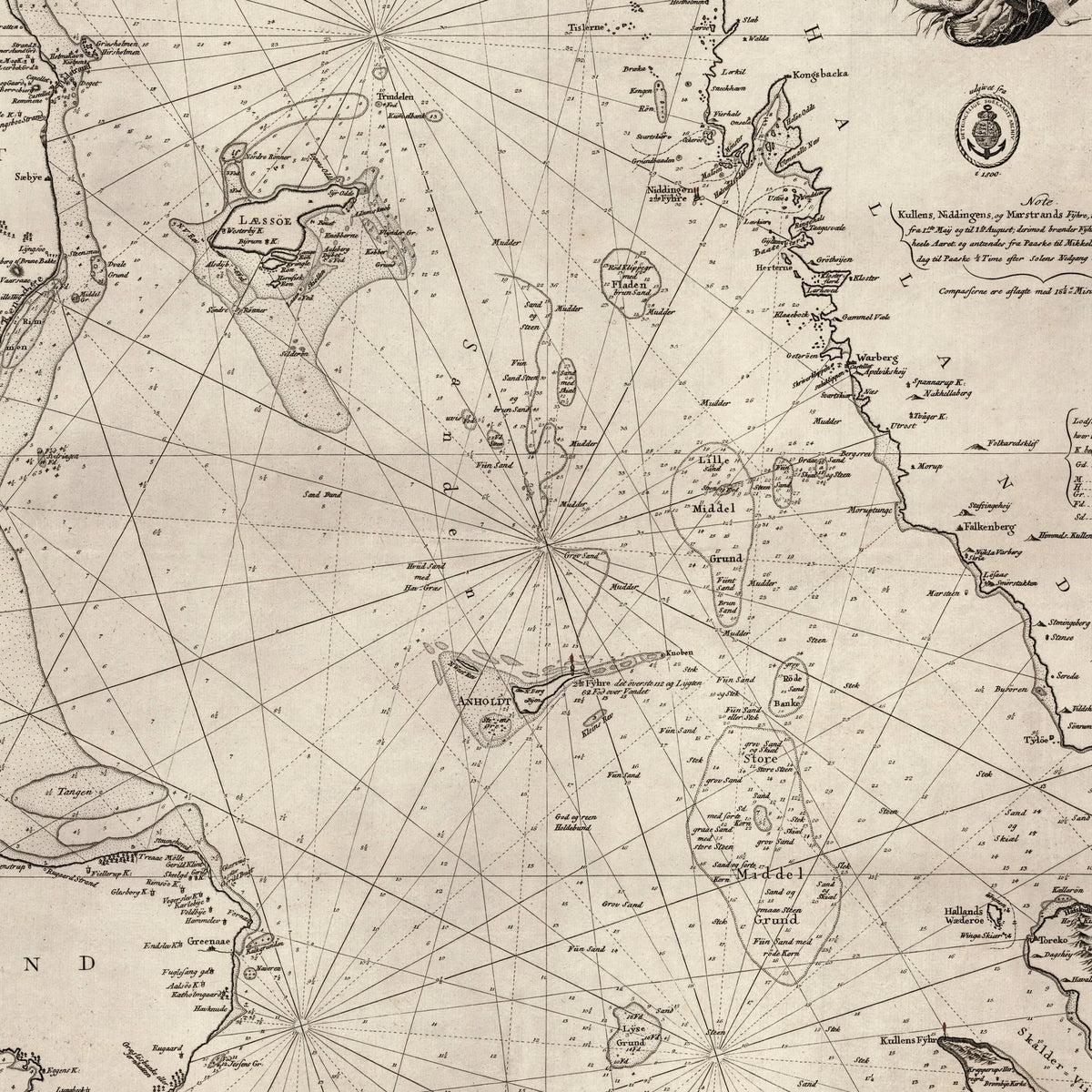 Kattegat 1800 - Søkort - 50×77 cm – billede 4