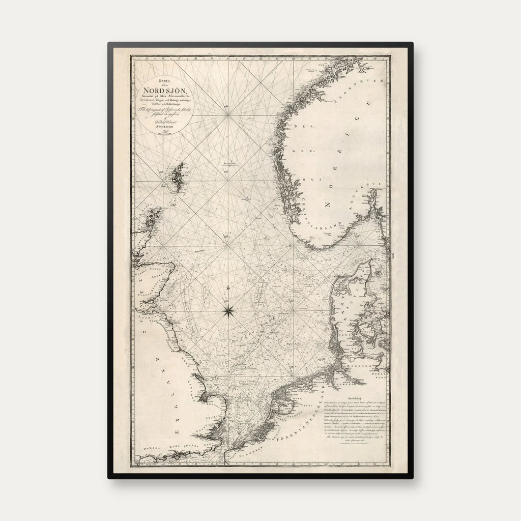 Nordsøen 1797 - Hydrografisk Kort - Plakat – billede 1