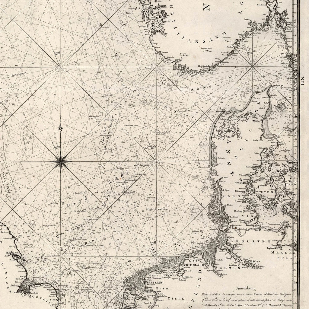 Nordsøen 1797 - Hydrografisk Kort - Plakat – billede 4