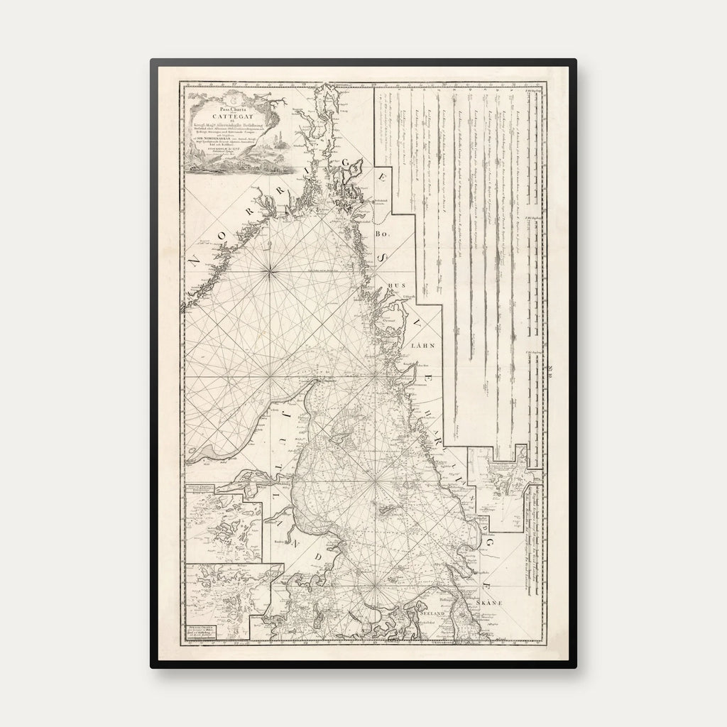 Kattegat 1792 - Passcharta - Søkort – billede 1