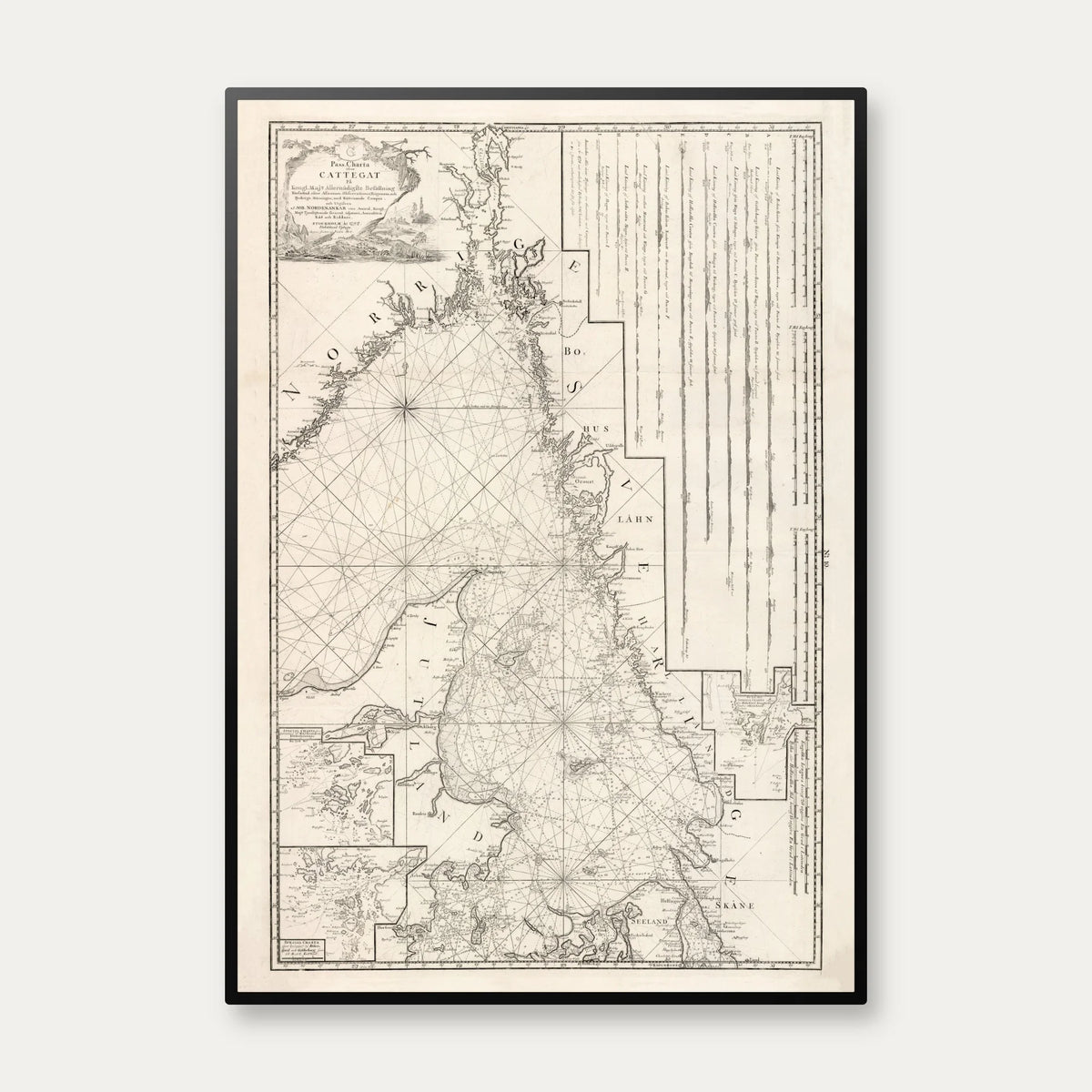 Kattegat 1792 - Passcharta - Søkort – billede 1