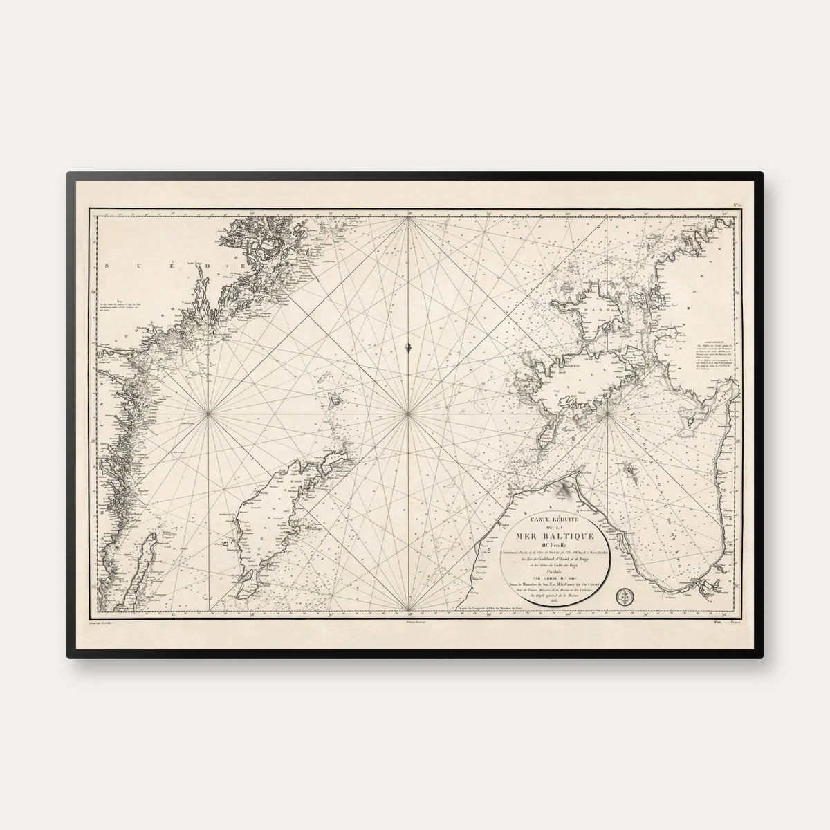 Baltikum 1815 - Fransk Marine - Søkort – billede 1