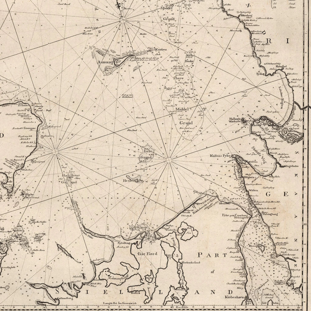 Kattegat 1814 - Dansk Søkort - 50×77 cm – billede 4